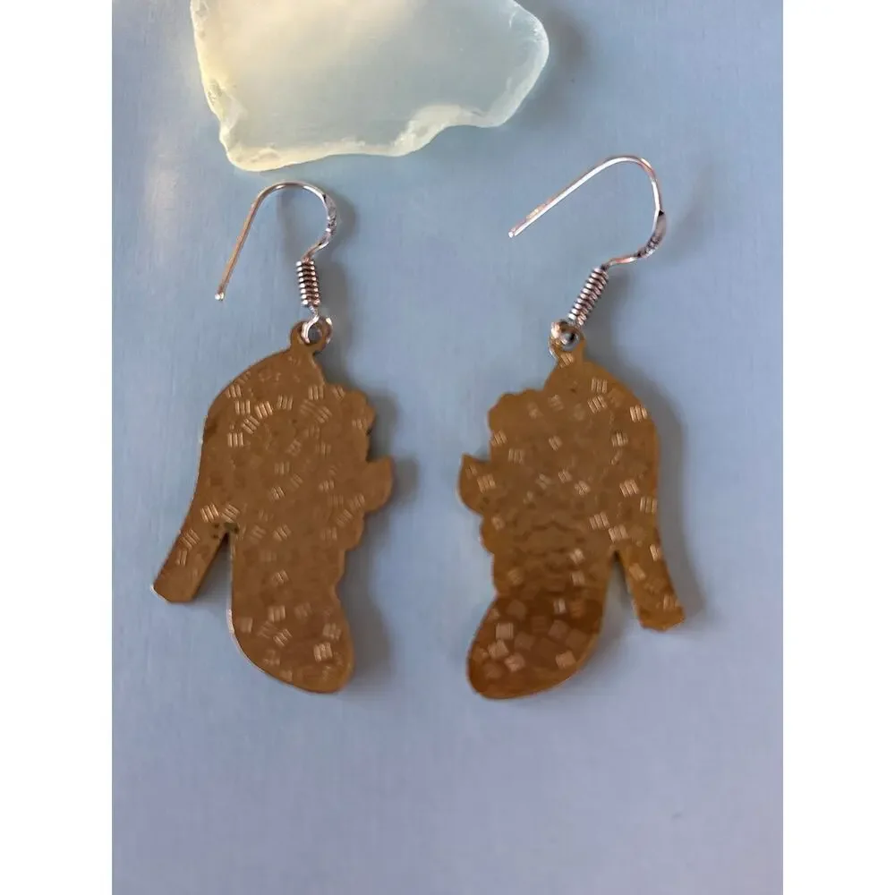 VINTAGE Cloisonné Enamel Starfish Dangle Earrings - Picture 5 of 5